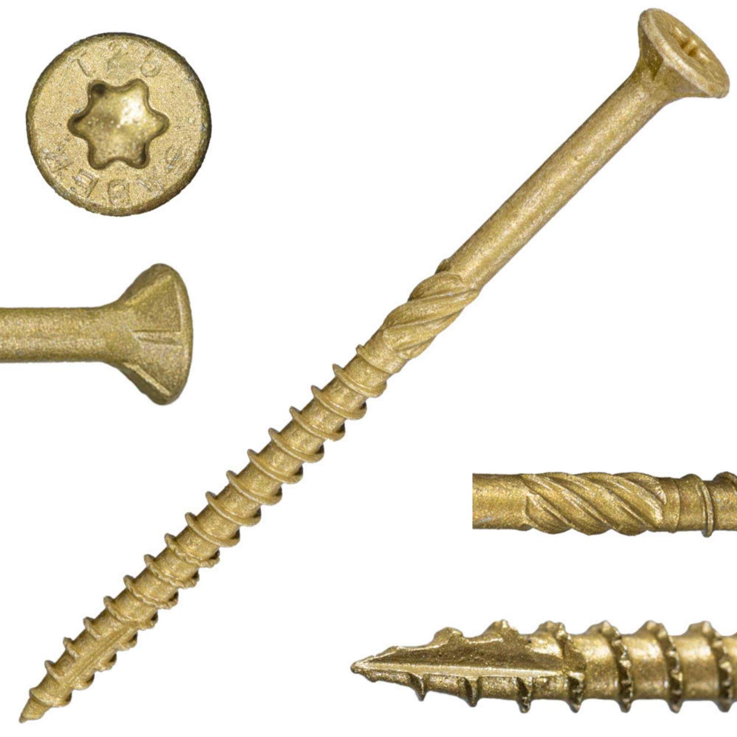 #9 x Saberdrive Tan XL1500 Coated Exterior Star Drive Multi-Purpose Deck Screws - Cheap Fitting