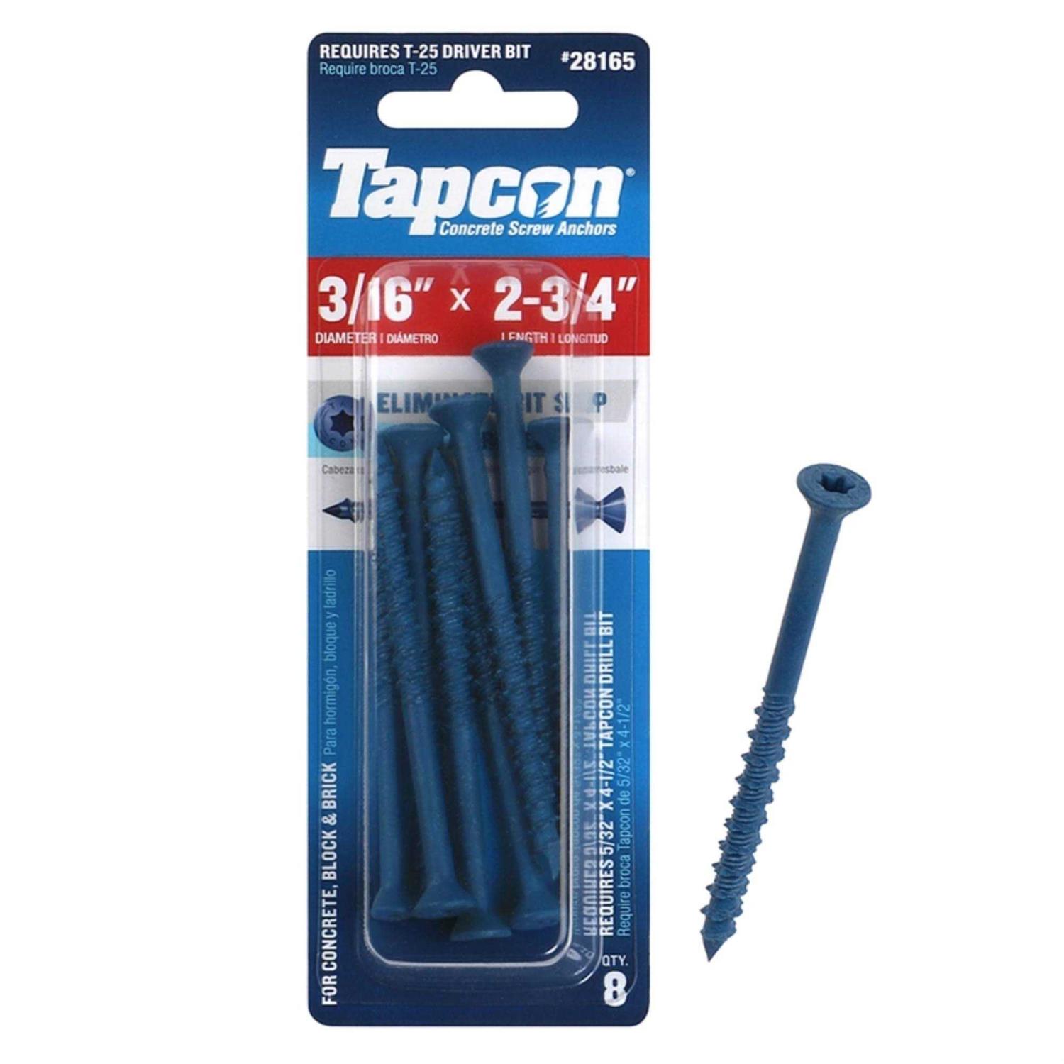 Tapcon 3/16-in x 2-3/4-in Concrete Anchors - Cheap Fitting