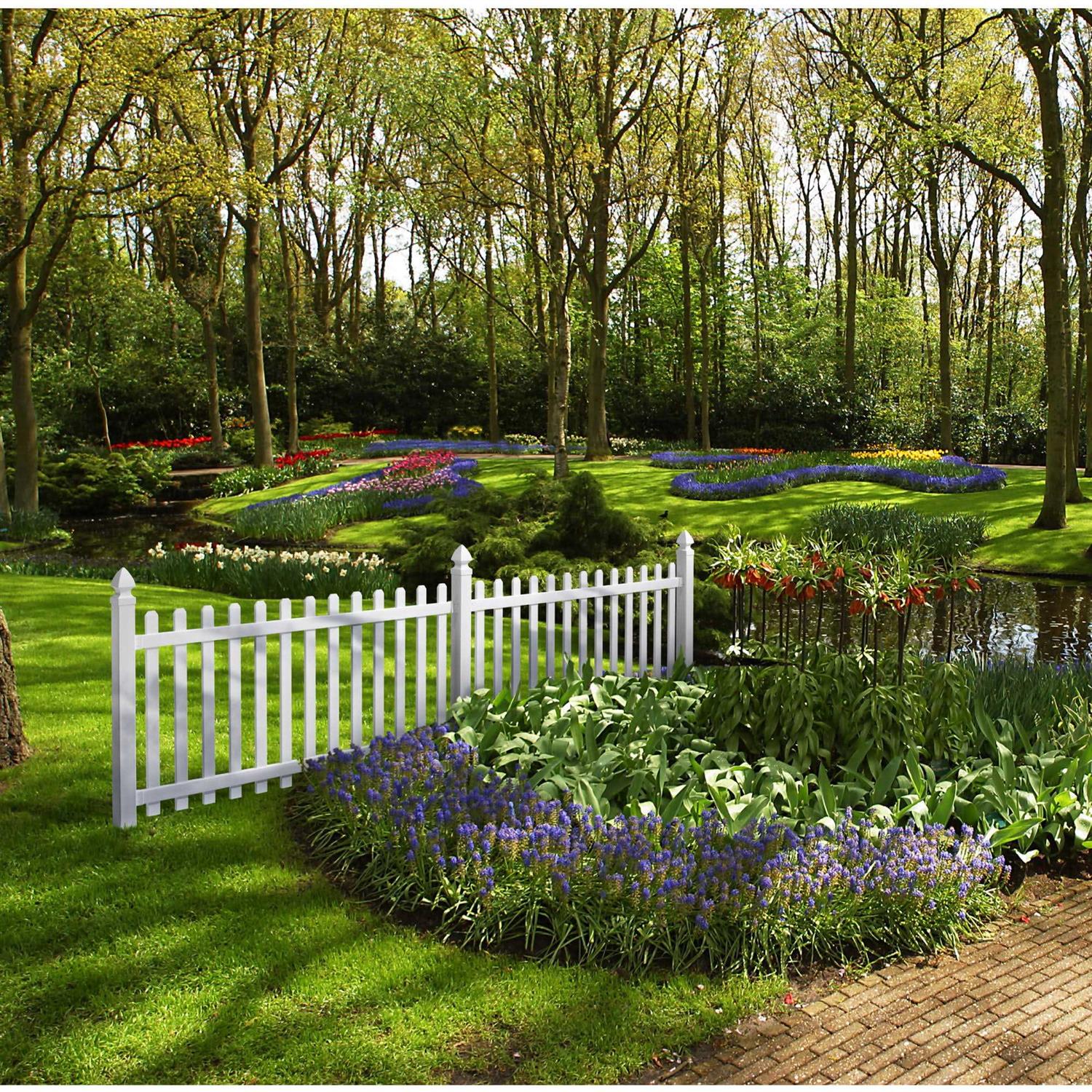 Glendale 4 ft. x 8 ft. White Vinyl Dog Ear Picket Fence Panel Outdoor Essentials 152811 - Cheap Fitting