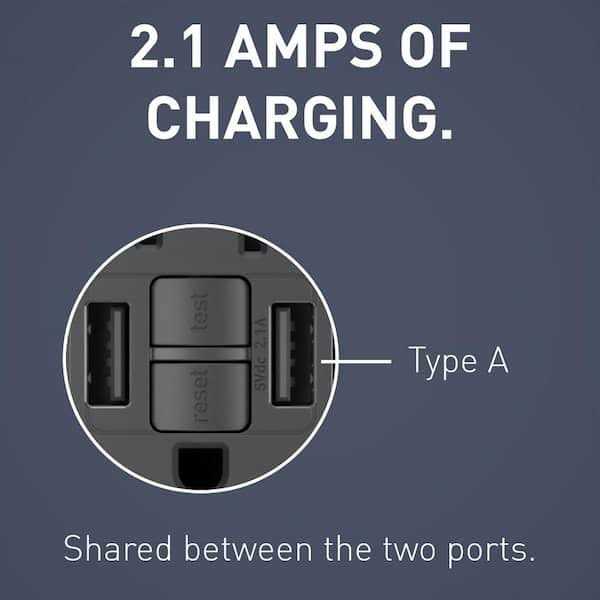 Legrand radiant USB GFCI Outlet 15A Tamper-Resistant 1597TRUSBAABK - Cheap Fitting