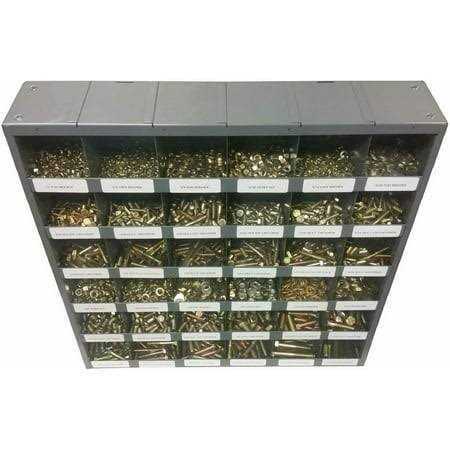 M&M Fasteners 2,510 Piece Grade 8 Coarse Thread Nut Bolt Hex Bolt & Washer Assortment Kit with Metal Bolt Bin - Cheap Fitting