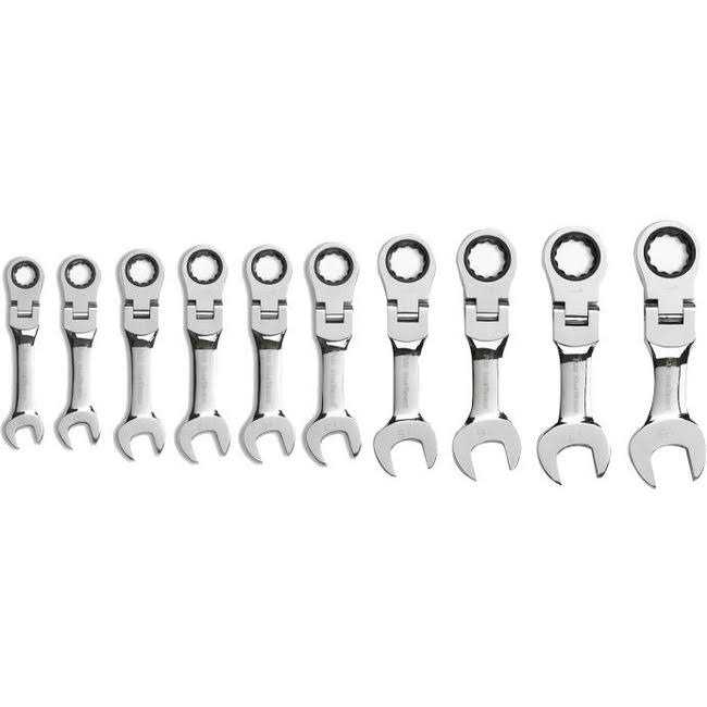 GearWrench 10-Piece Metric Stubby Flex Ratcheting Wrench Set 9550 - Cheap Fitting