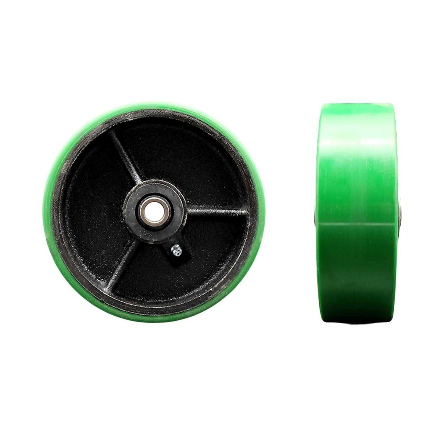 Service Caster SCC-PUR520-GB Scc-5 Green Poly on Cast Iron Wheel Only - Cheap Fitting
