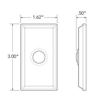 Baldwin 4860 3 x 1-1/2 Illuminated Rectangular Door Bell from the Estate Collection - Cheap Fitting