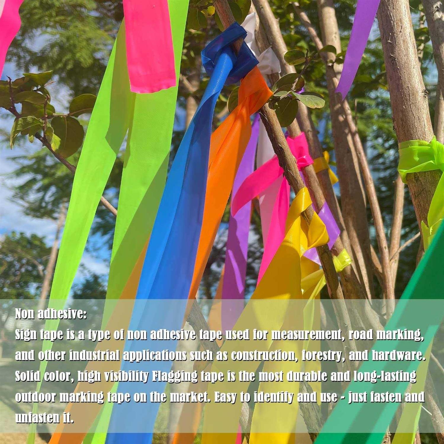 Hubaow 6 Pack Flagging Tape Non-adhesive Plastic Ribbon Neon Marking Roll	Hubaow 6 Pack Flagging Tape Non-adhesive Plastic Ribbon Neon Marking Roll - Cheap Fitting