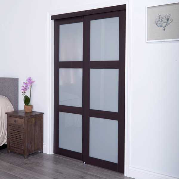 Glass Sliding Closet Doors Renin Finish: Espresso, Size: 48 x 78.6 - Cheap Fitting