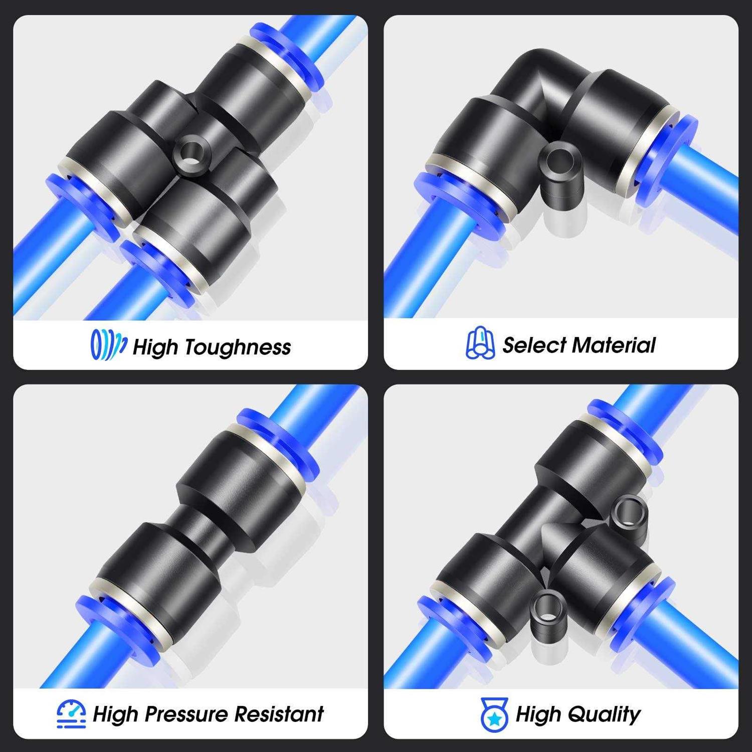 TAILONZ PNEUMATIC OD ID Polyurethane PU Air Hose Pipe Tube Kit 10 Meter 32.8ft - Cheap Fitting