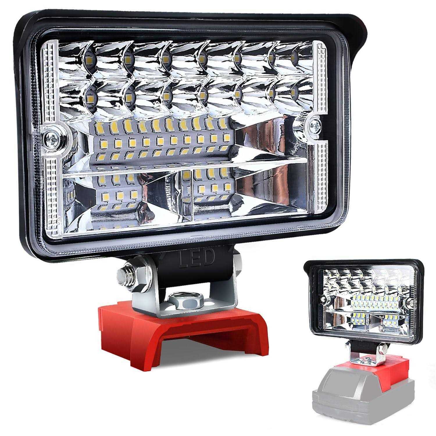 Cordless LED Work Light for Milwaukee 18V Lithium Batteries 108W 5400LM Adjustable Portable Flood Lights for Job Site Lighting Outdoor Camping - Cheap Fitting