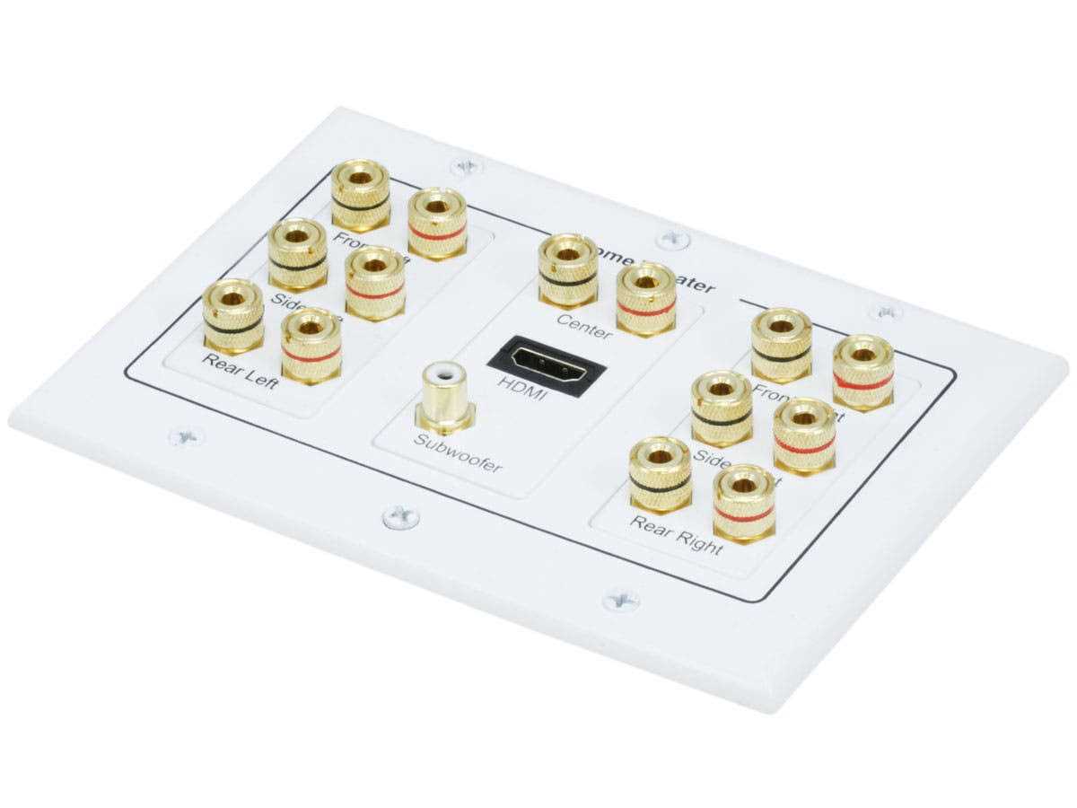 Monoprice 3-Gang 7.1 Surround Sound Distribution Wall Plate 6907 - Cheap Fitting