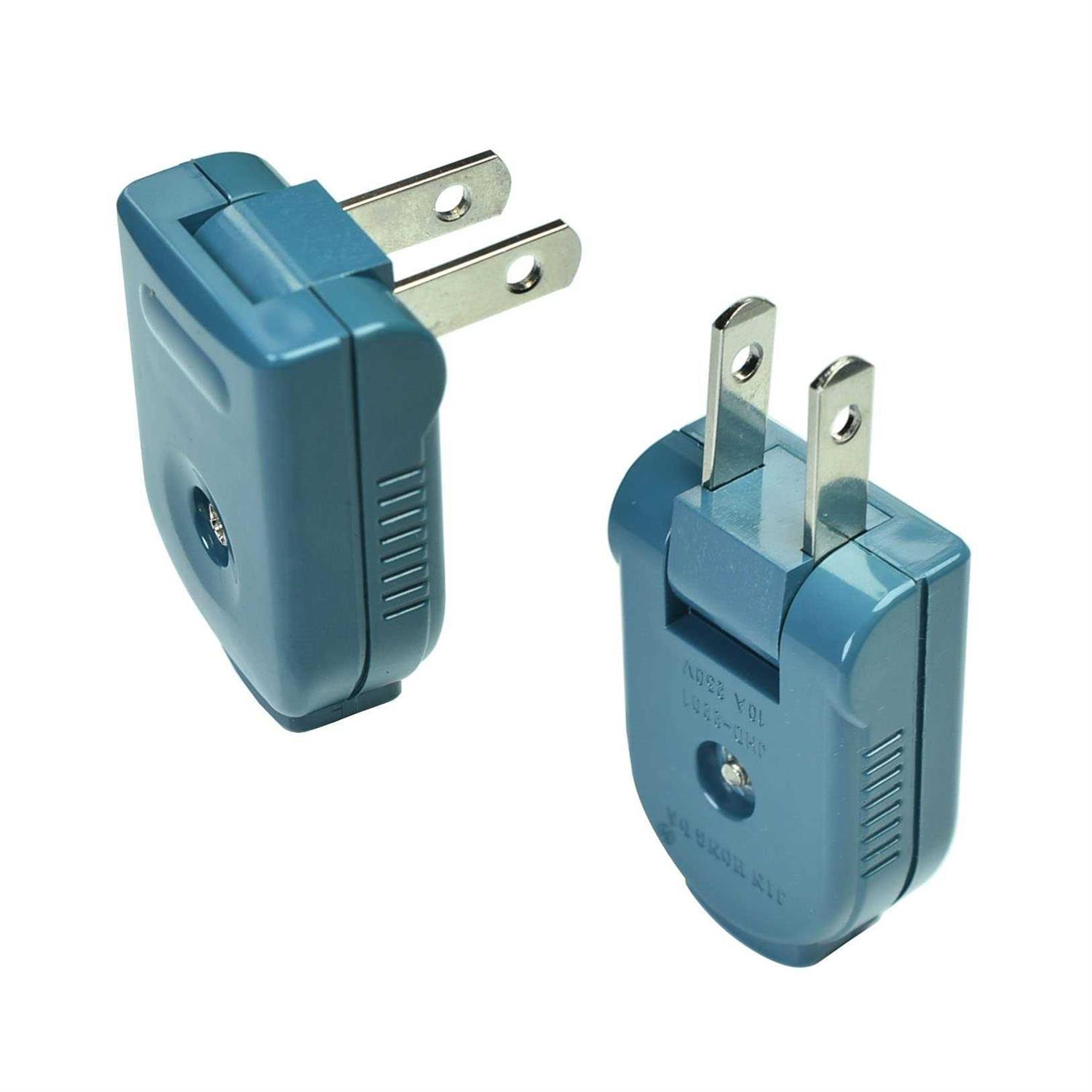 2 Prong Extension Cord Plug Replacement,Electrical Plug Lamp Plug,90 Degrees,2 Wire Non Polarized Plug,Non-Grounding,2P,2W,15 Amp - Cheap Fitting