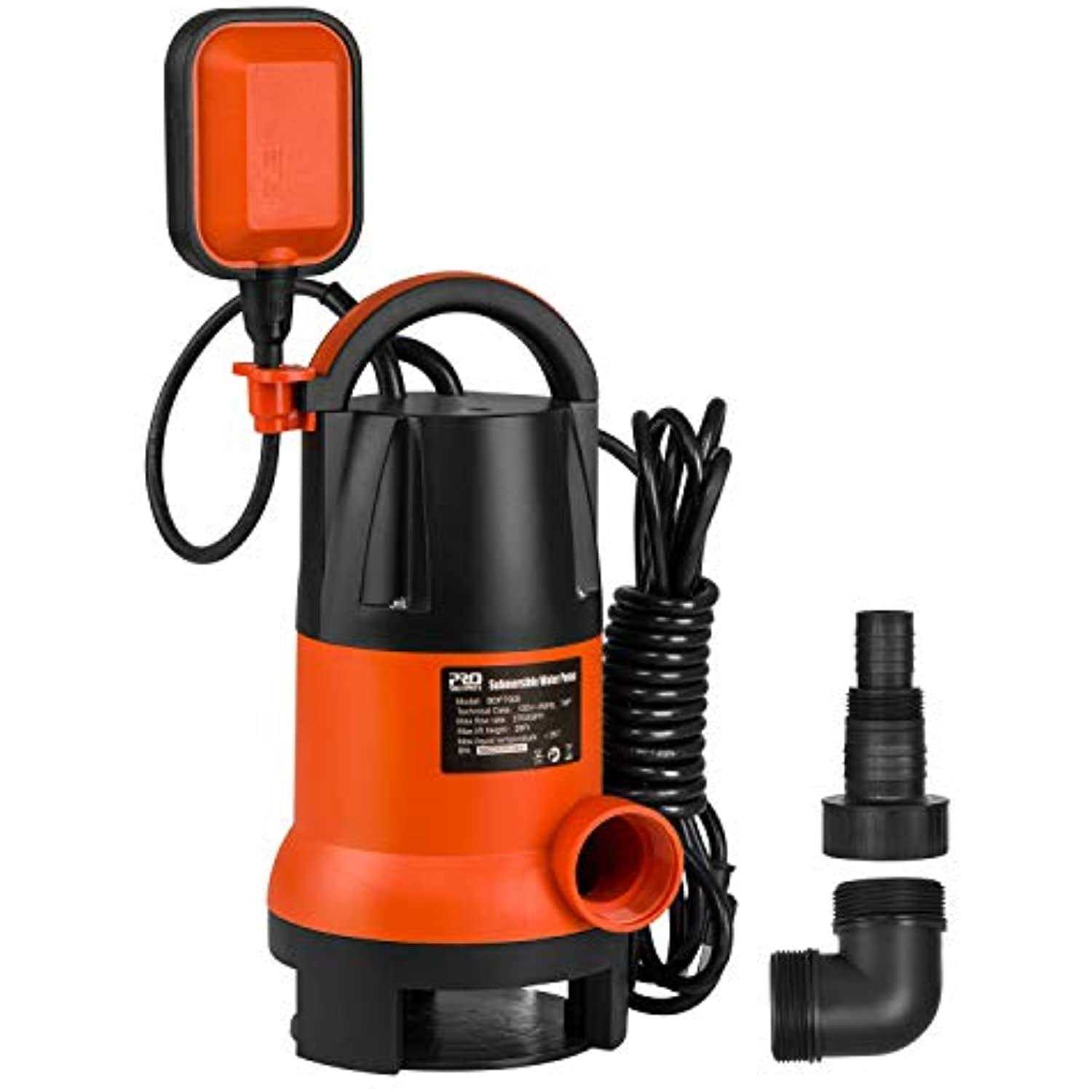 Sump Pump, Prostormer 1HP 3700GPH Submersible Clean/Dirty Water Pump with Automatic Float Switch for Pool, Pond,Garden, Flooded Cellar, Aquarium and - Cheap Fitting