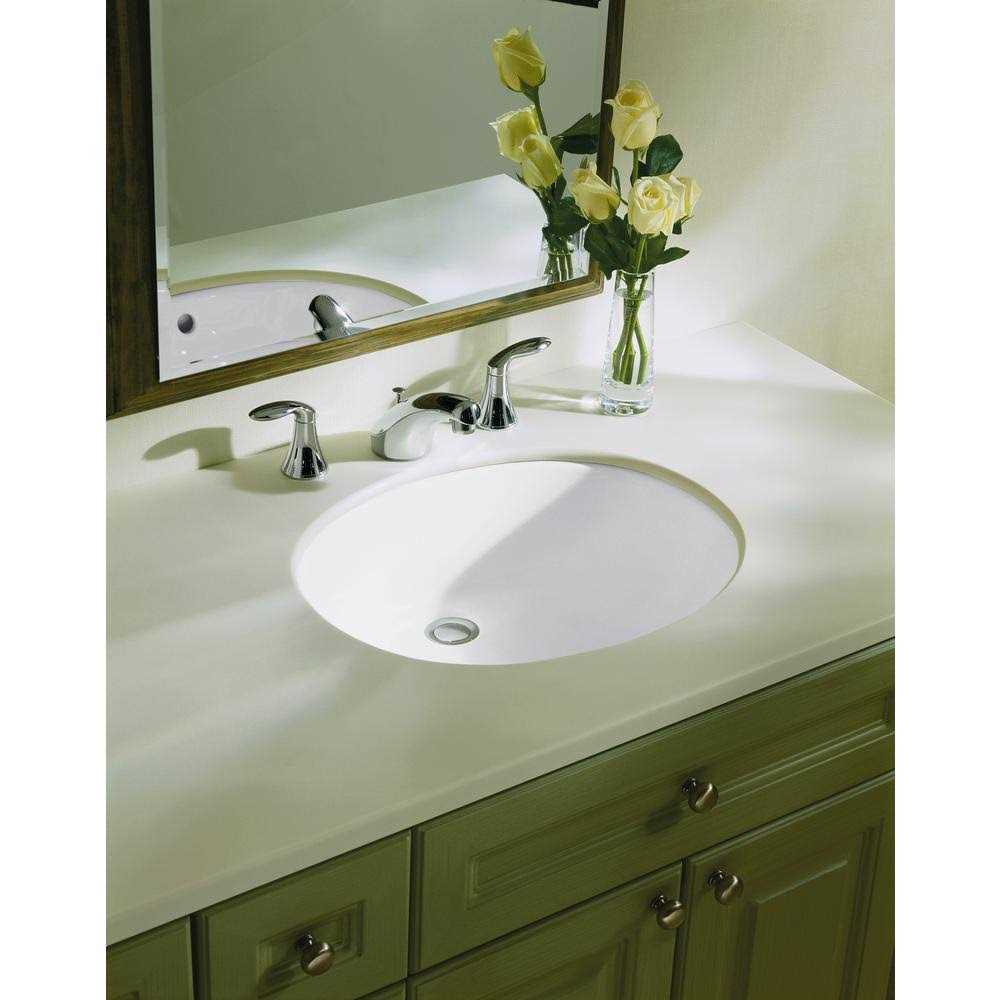 KOHLER Caxton White Undermount Oval Transitional Bathroom Sink - Cheap Fitting