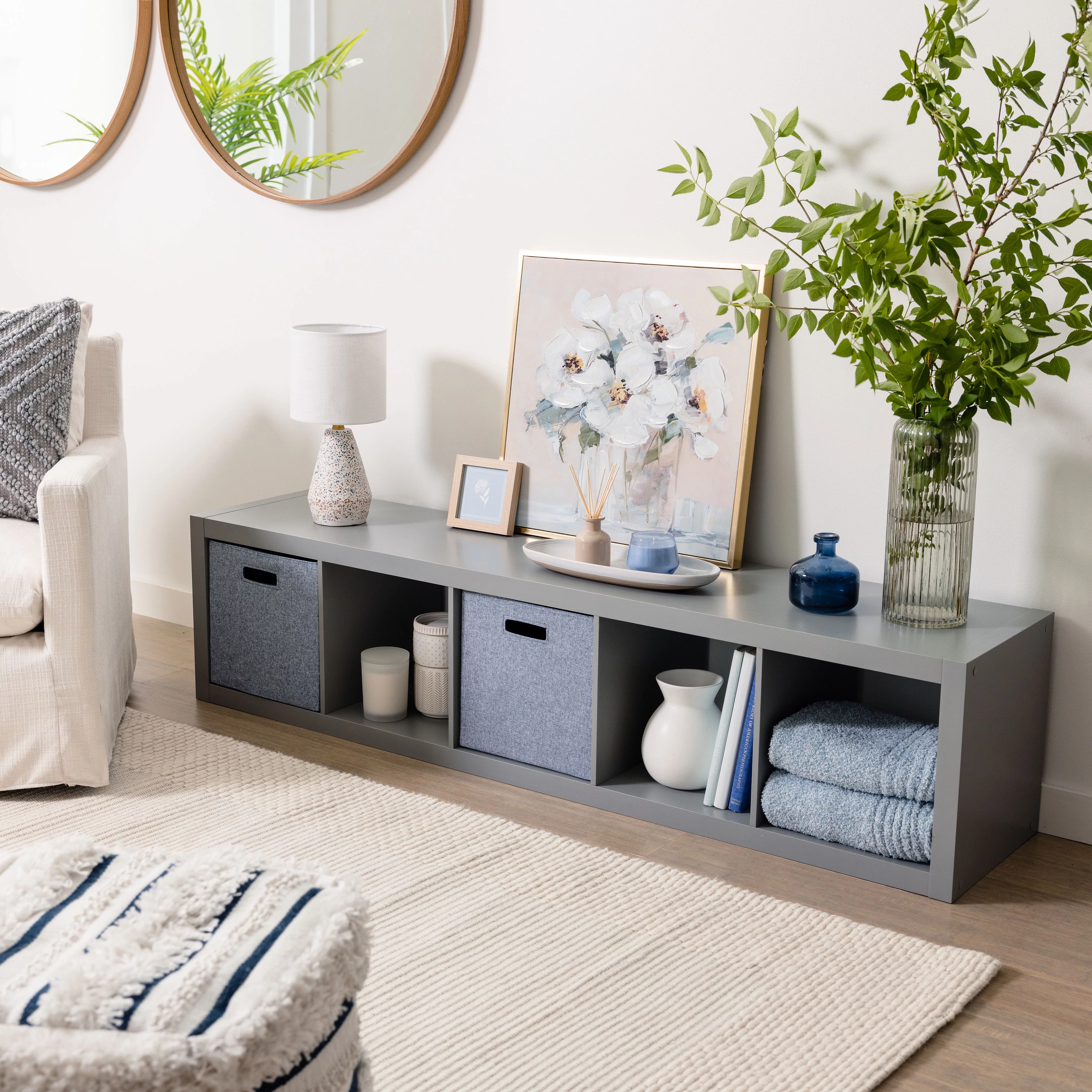 Better Homes & Gardens 5-Cube Vertical Storage Organizer, Solid Black - Cheap Fitting