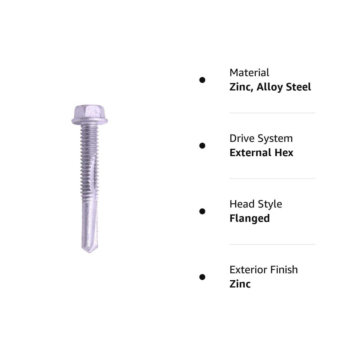 U-Turn Fasteners, Inc U-Turn Fasteners U-Turn 12-24 x Tek 5 Screws Hex Self-Drilling - Cheap Fitting