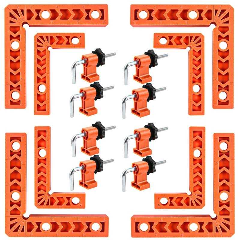 Ztukomn 90 Degree Clamp,Positioning Squares x 8 Right Angle Clamp with 8 Clamp,Corner clamps Woodworking Tool for Pictures Frames - Cheap Fitting