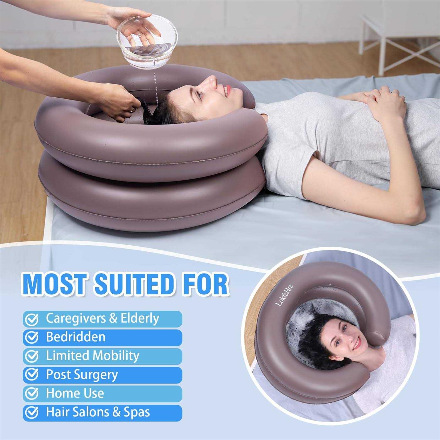 LOKFEHRE Portable Inflatable Hair Washing Basin for Bedridden - Cheap Fitting