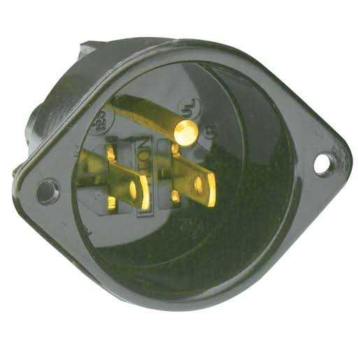 Leviton 5239 15 Amp 125 Volt Flanged Inlet Receptacle - Cheap Fitting