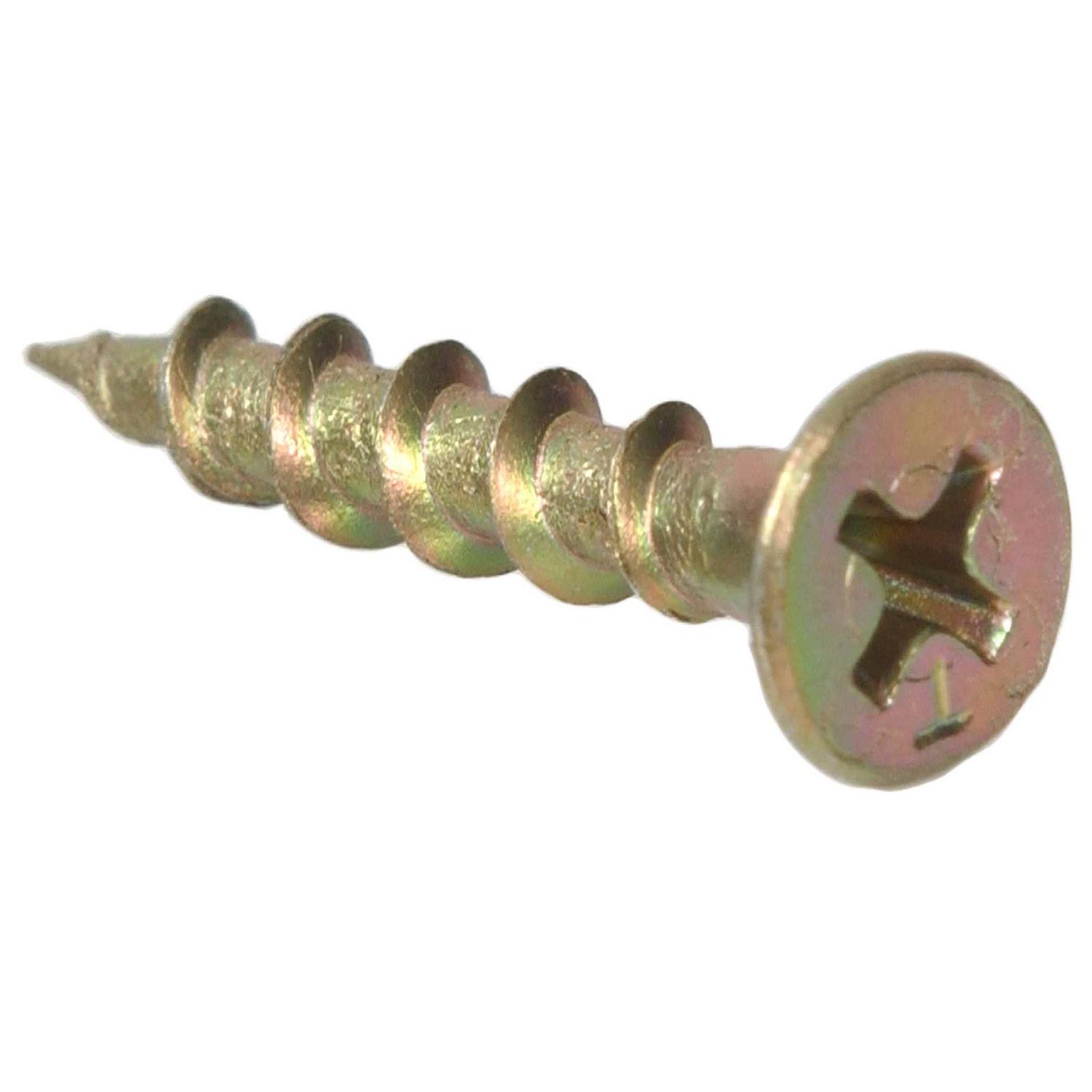 Hillman #8 x 3/4-in Yellow Zinc Particle Board Screws Interior Wood Screws - Cheap Fitting