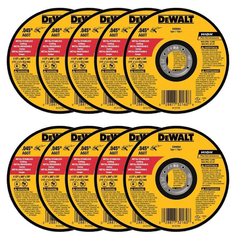 DeWalt DW8062 4-1/2 x .045 x 7/8 Metal Cut-Off Wheel - Cheap Fitting