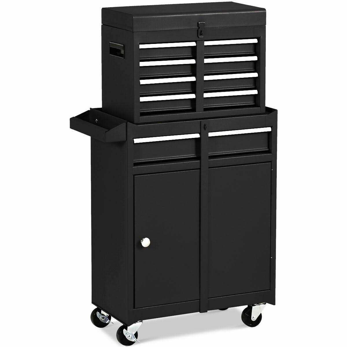 Costway 2 in 1 Tool Chest & Cabinet with 5 Sliding Drawers Rolling Garage Box Organizer - Cheap Fitting