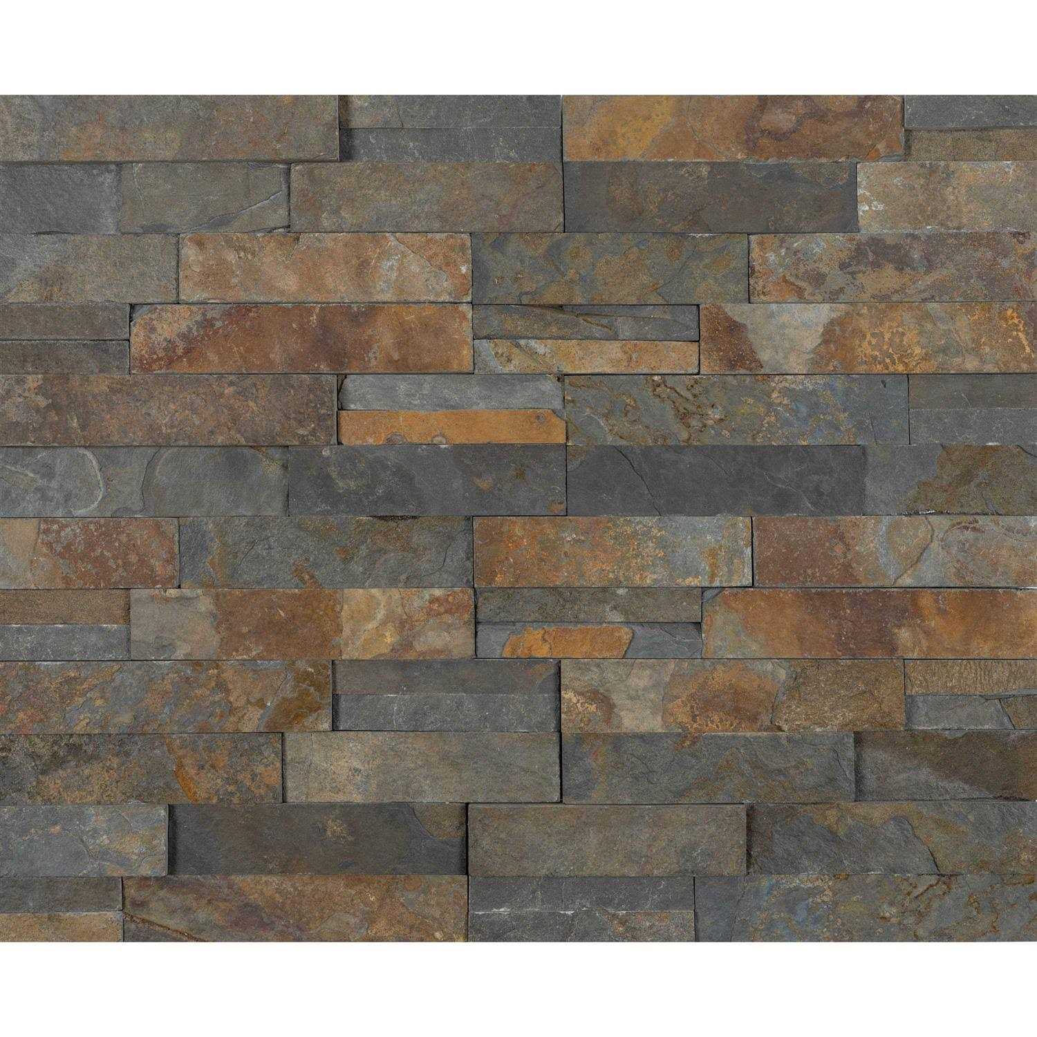 Satori Oxide Ledgestone 6-in x 18-in Natural Stone Slate Stone Look Wall Tile 1001-0116-1 - Cheap Fitting