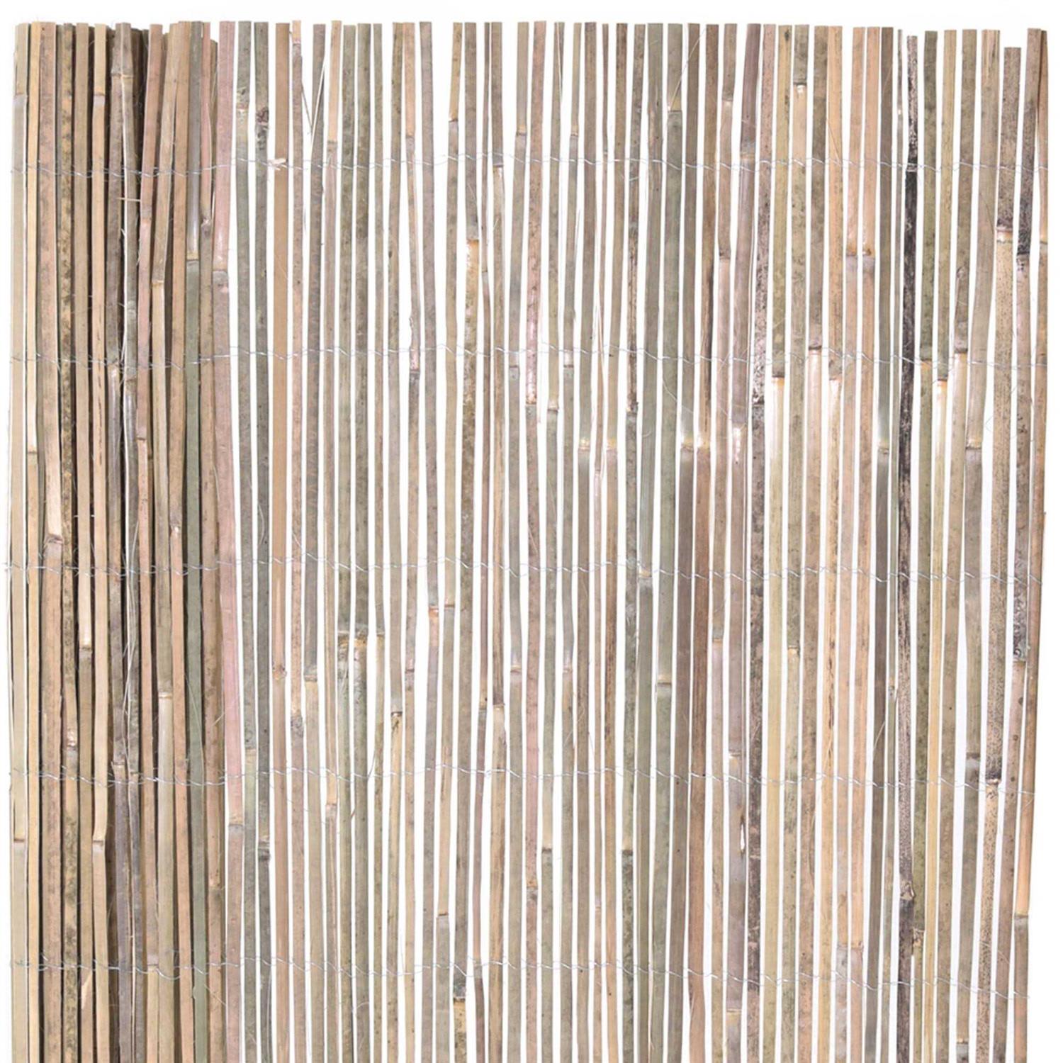 Backyard X-Scapes Natural Raw Split Bamboo Slat Fence 6 ft H X - Cheap Fitting
