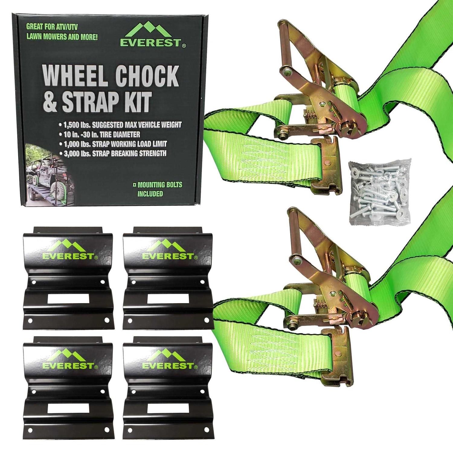 Everest Wheel Chock & Strap Kit with Straps & Mounting Bolts Included WCK-001 - Cheap Fitting