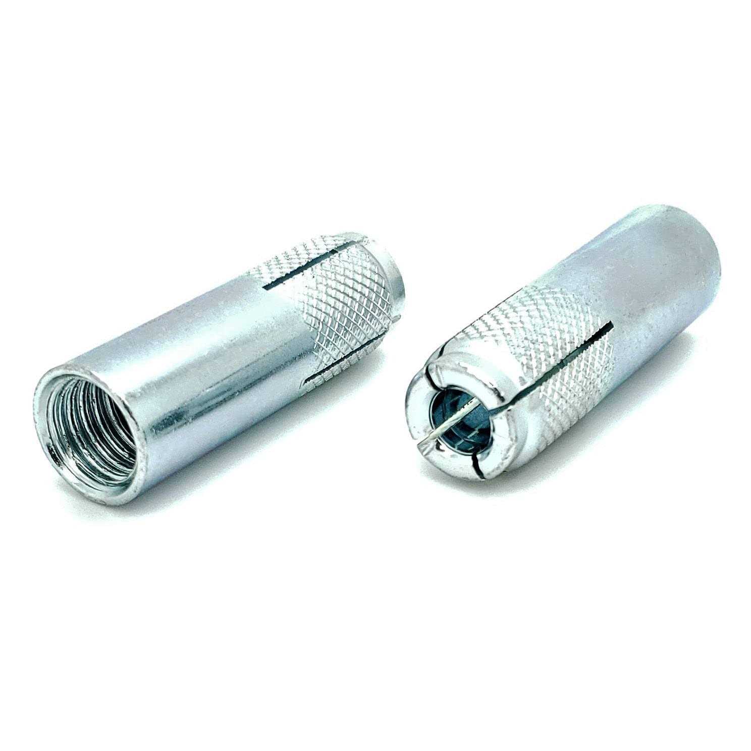 BCP Fasteners Four 1/2 Inch Premium Zinc Plated Carbon Steel Knurled Drop in Anchor - Cheap Fitting