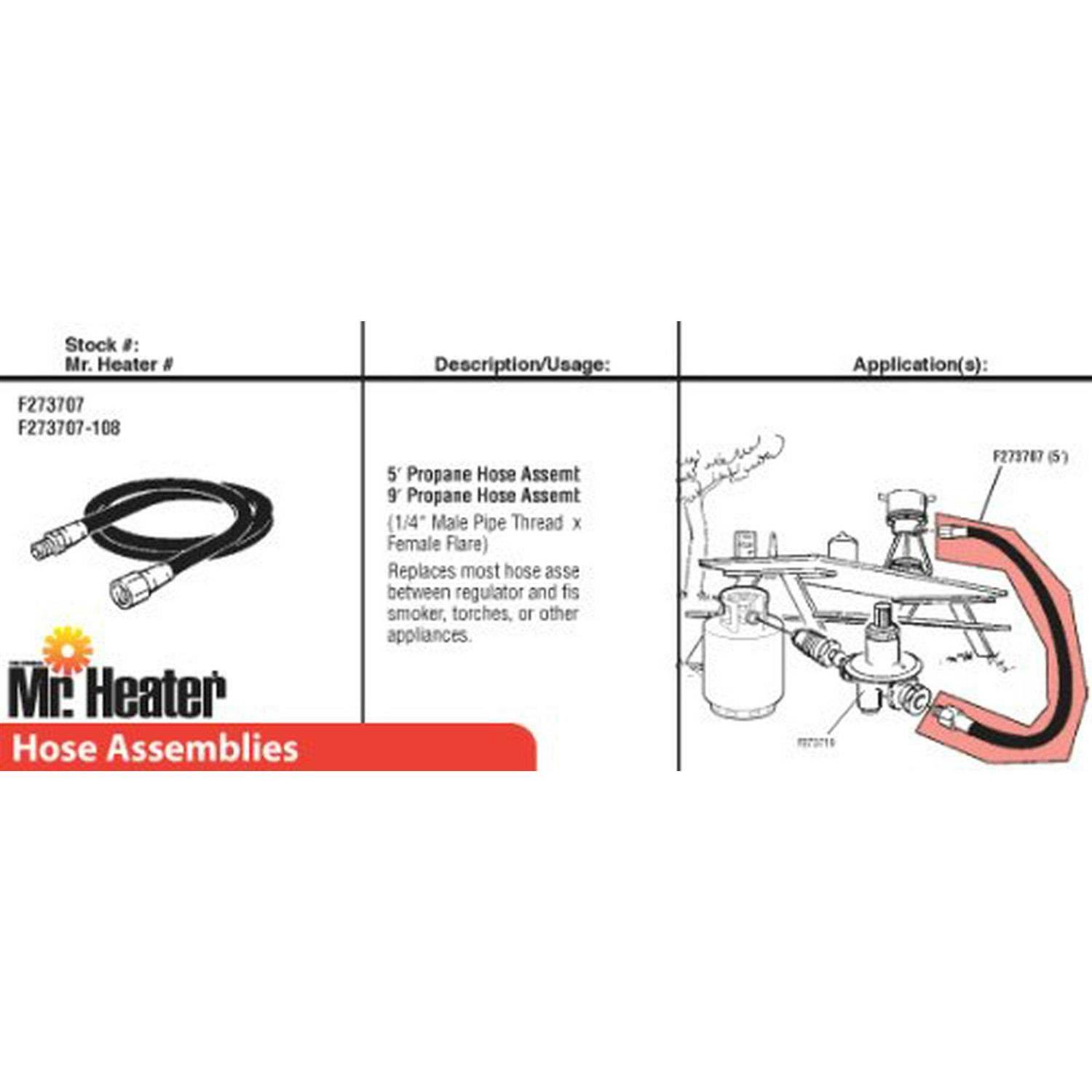 Mr. Heater F273707 Hose Assembly - Cheap Fitting