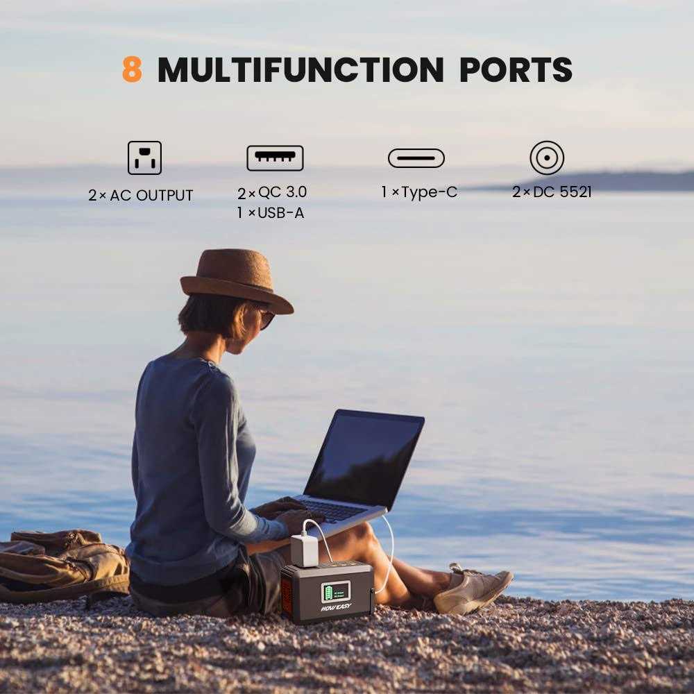 HOWEASY 120W Portable Power Station 88WH Solar Generator Lithium Battery Power with 2 110V AC Socket/ 3 DC Ports/2 USB QC3.0/LED Light - Cheap Fitting