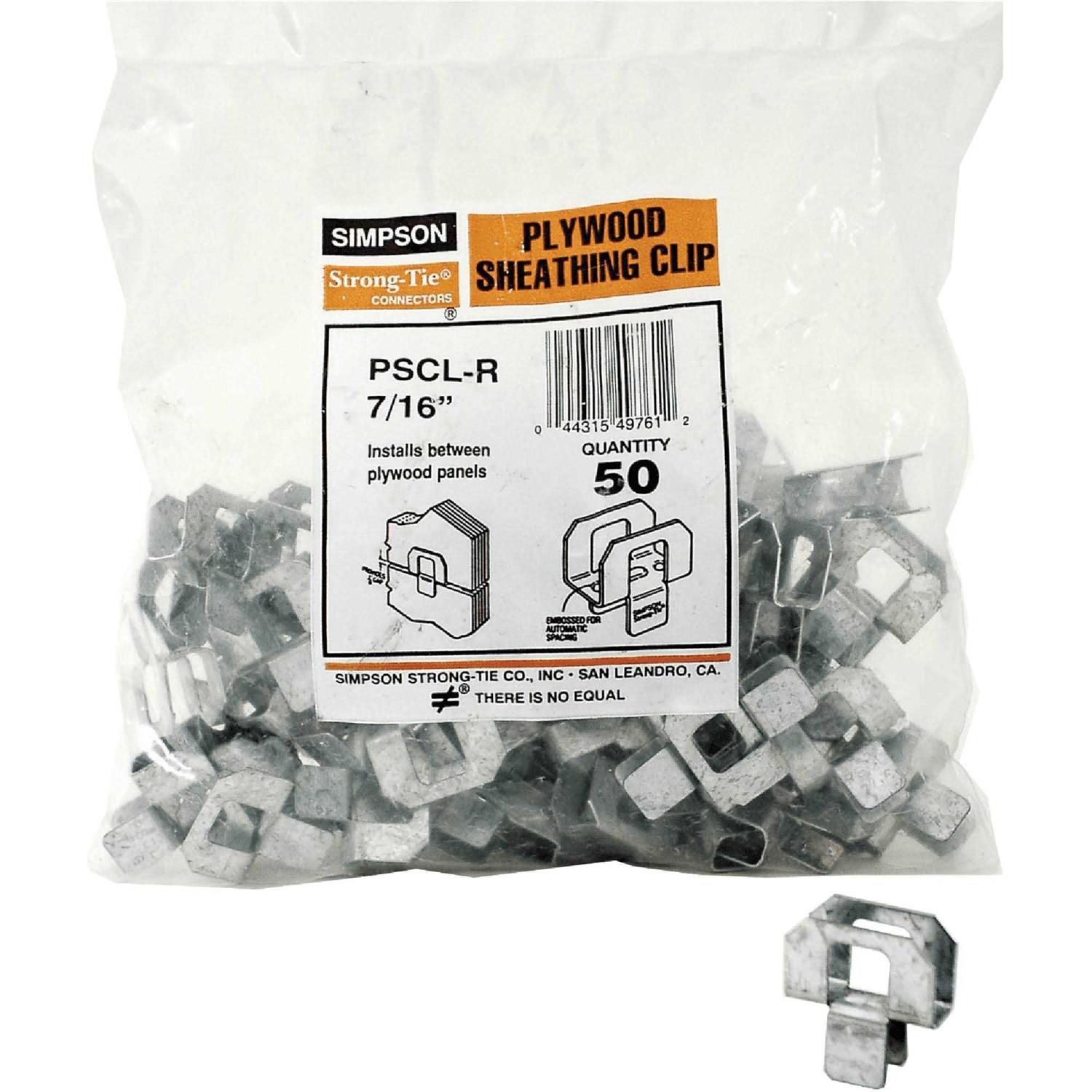 Simpson Strong-Tie Plywood Panel Sheathing Clip 7/16	Simpson Strong-Tie Plywood Panel Sheathing Clip 7/16 - Cheap Fitting