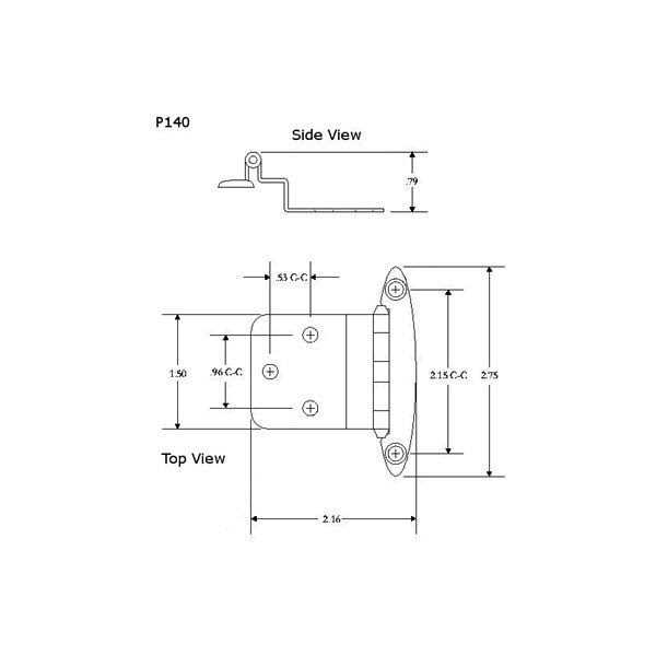 Hickory Hardware P140 Semi-Concealed Inset Hinge Antique Brass P140-AB - Cheap Fitting
