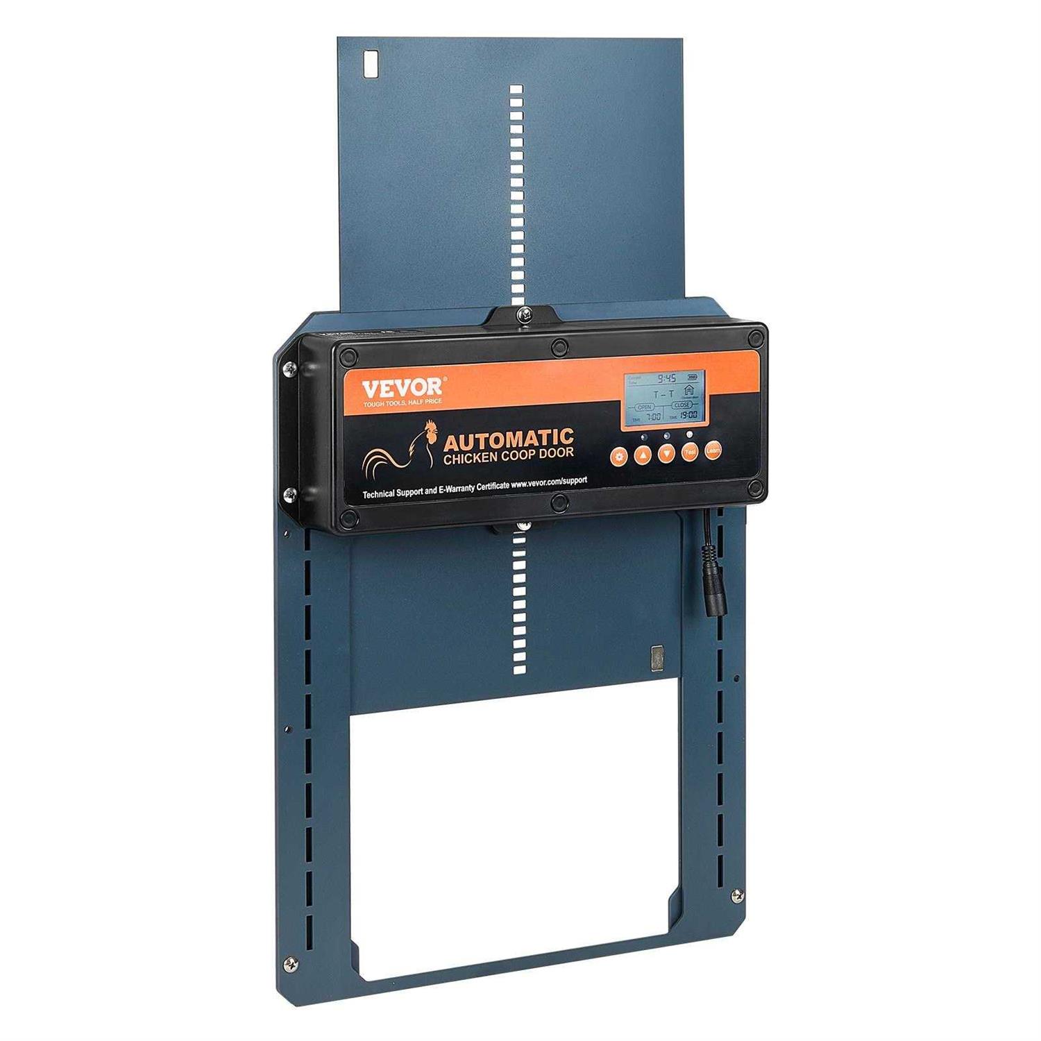 VEVOR Automatic Chicken Coop Door Auto Chicken Door Opener with Timer & Light Sensor Aluminum Chicken Coops Door with Remote Control and Lcd screen - Cheap Fitting