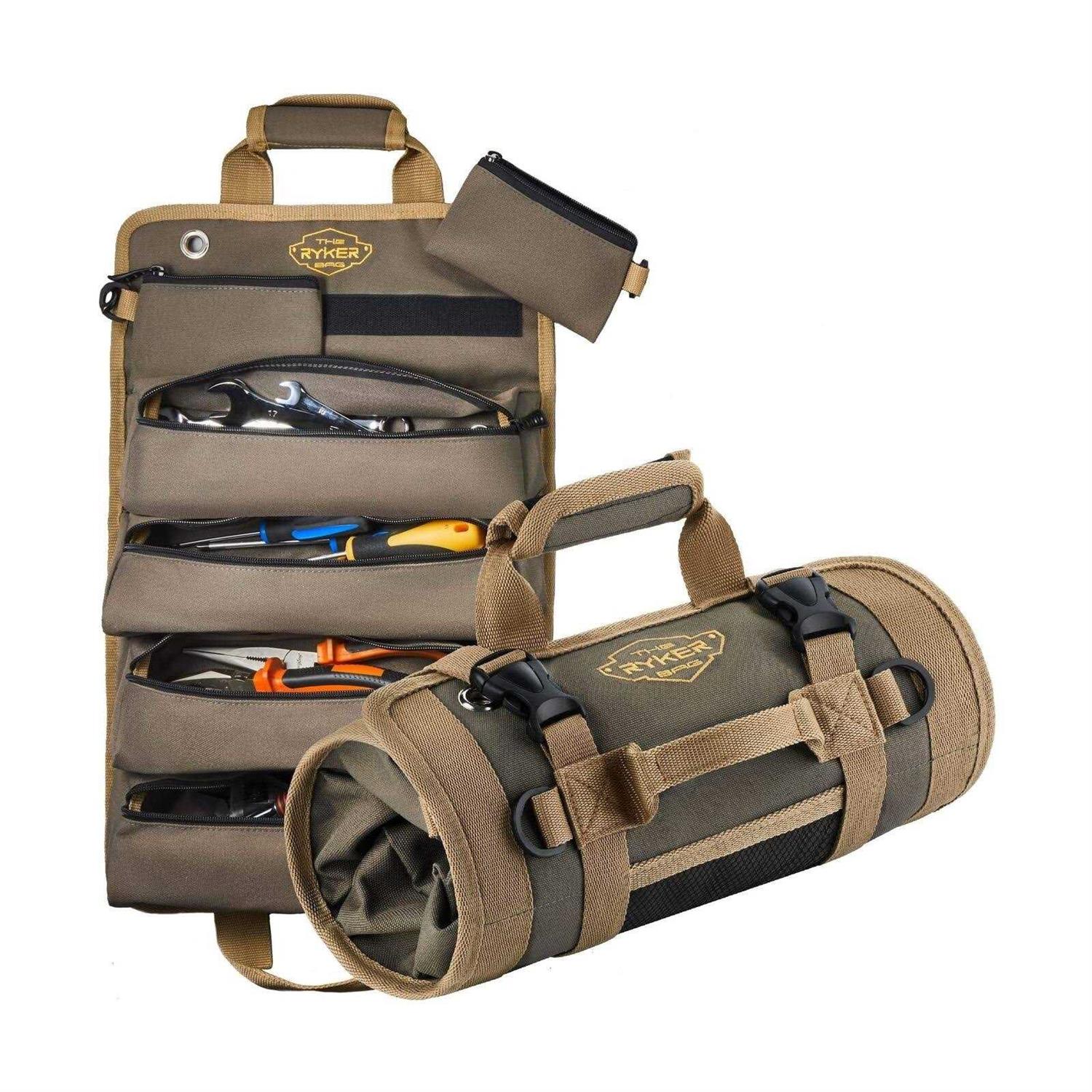 The Ryker Bag Tool Organizers Small Tool Bag W/Detachable Pouches Heavy Duty Roll Up Organizer - Cheap Fitting