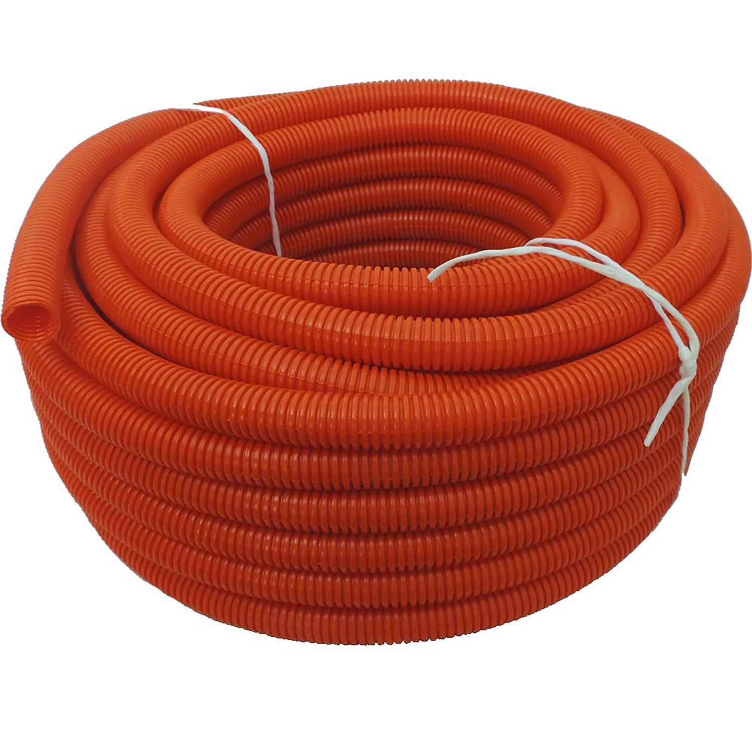 Hydromaxx 100 ft. Flexible Corrugated Yellow HDPE NON Split Tubing Wire Loom OHDPENS - Cheap Fitting