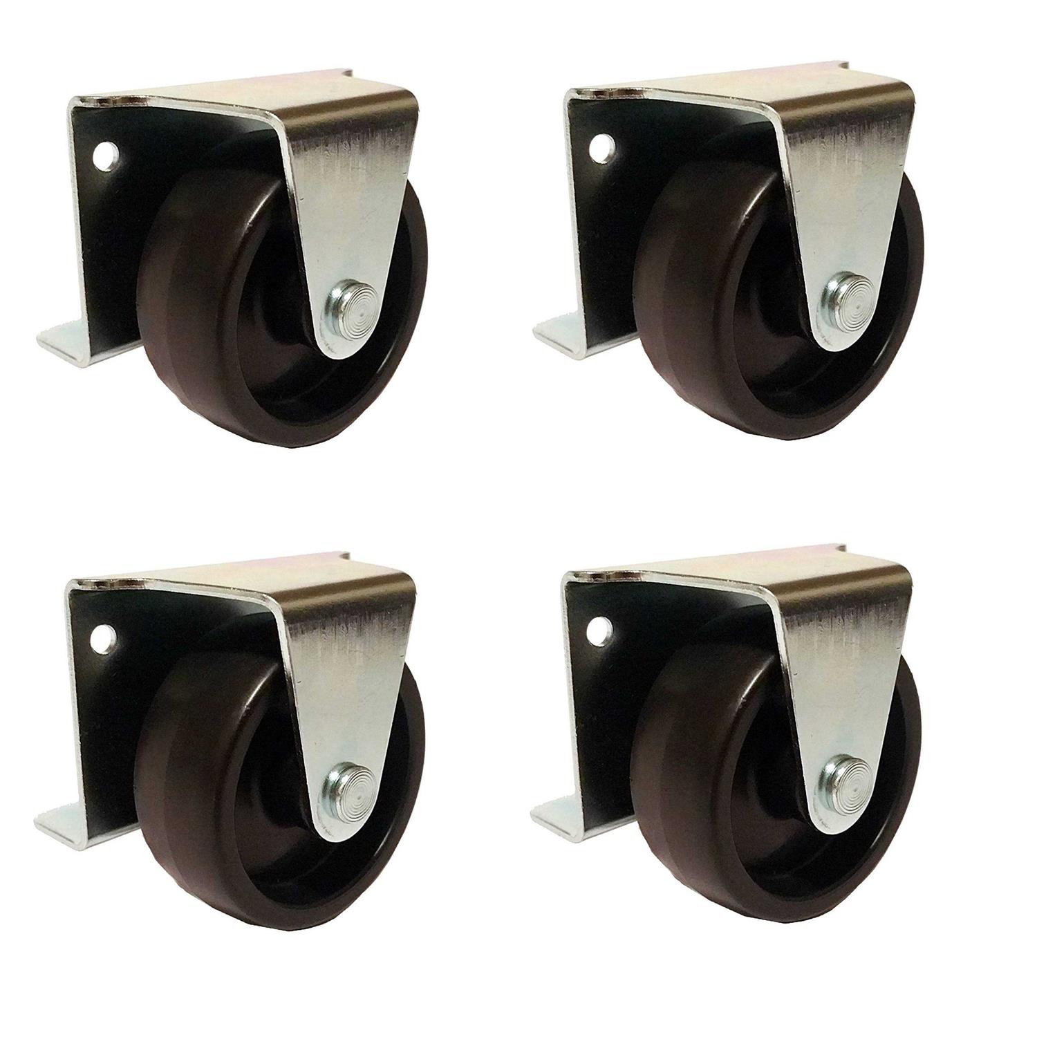 American Bolt and Screw 2 Inch Low Profile Trundle Casters Wheels Cabinet Roll Out Bed - Cheap Fitting