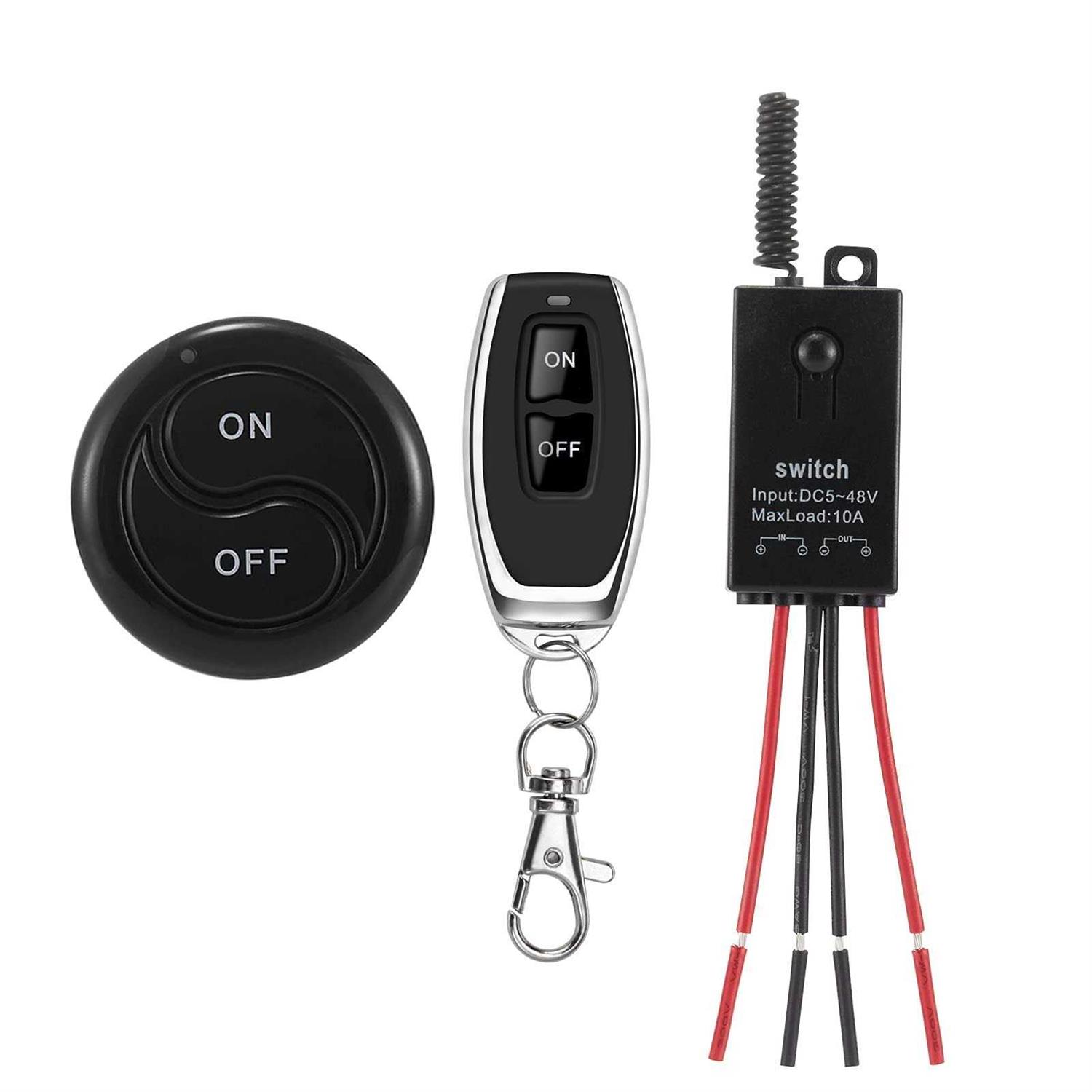 dstfuy Mini Wireless Switch 12V,5V/12V/48V/10A Relay Remote Switch for Lights,328FT Long Range for Ceiling Lights - Cheap Fitting