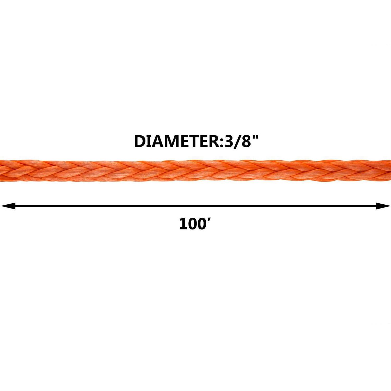 VEVOR Synthetic Winch Rope 100ft Winch Cable with G70 Hook Working Strength - Cheap Fitting