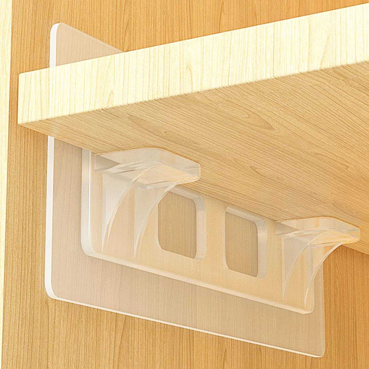24 Pieces Adhesive Shelf Bracket Double Row Reinforced Design Shelf Support Pegs for Shelves Kitchen Cabinet Book Closet - Cheap Fitting