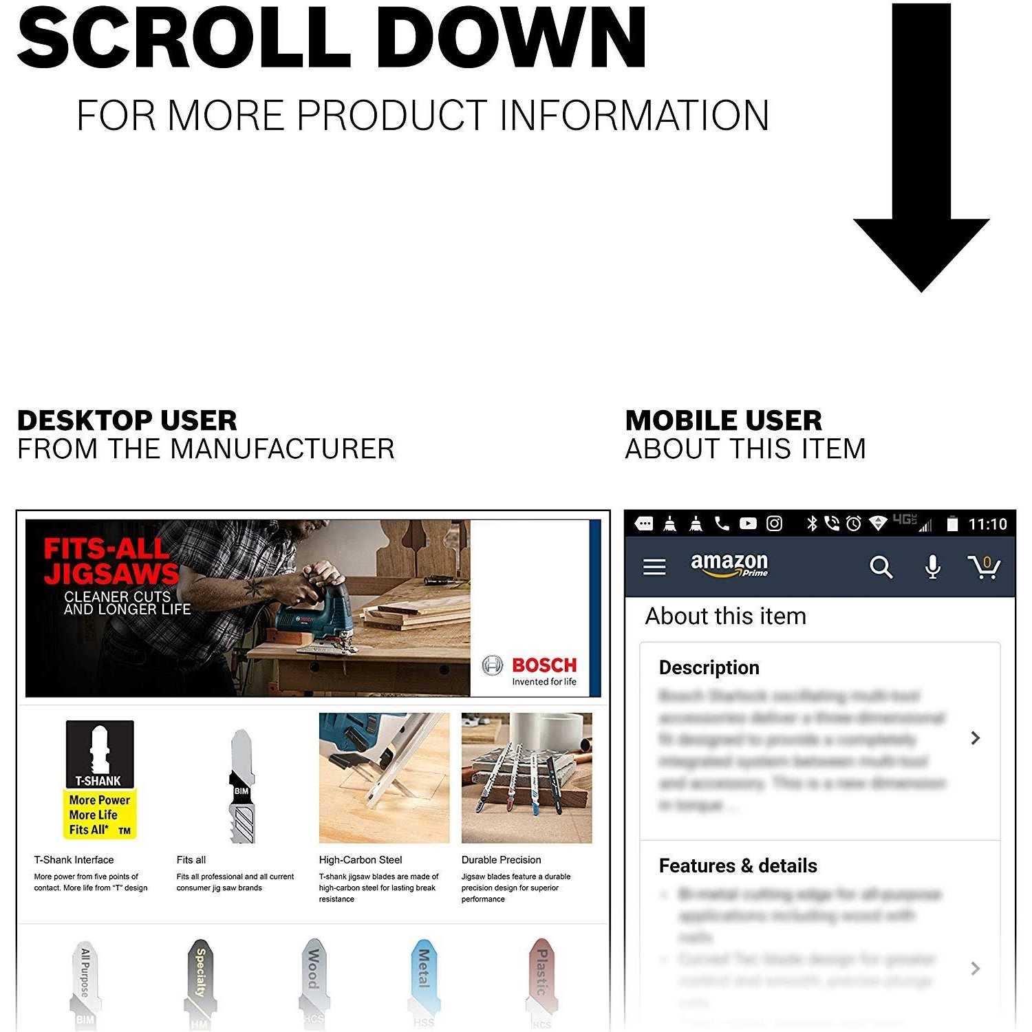 Bosch T101BR T-Shank Jig Saw Blade - Cheap Fitting