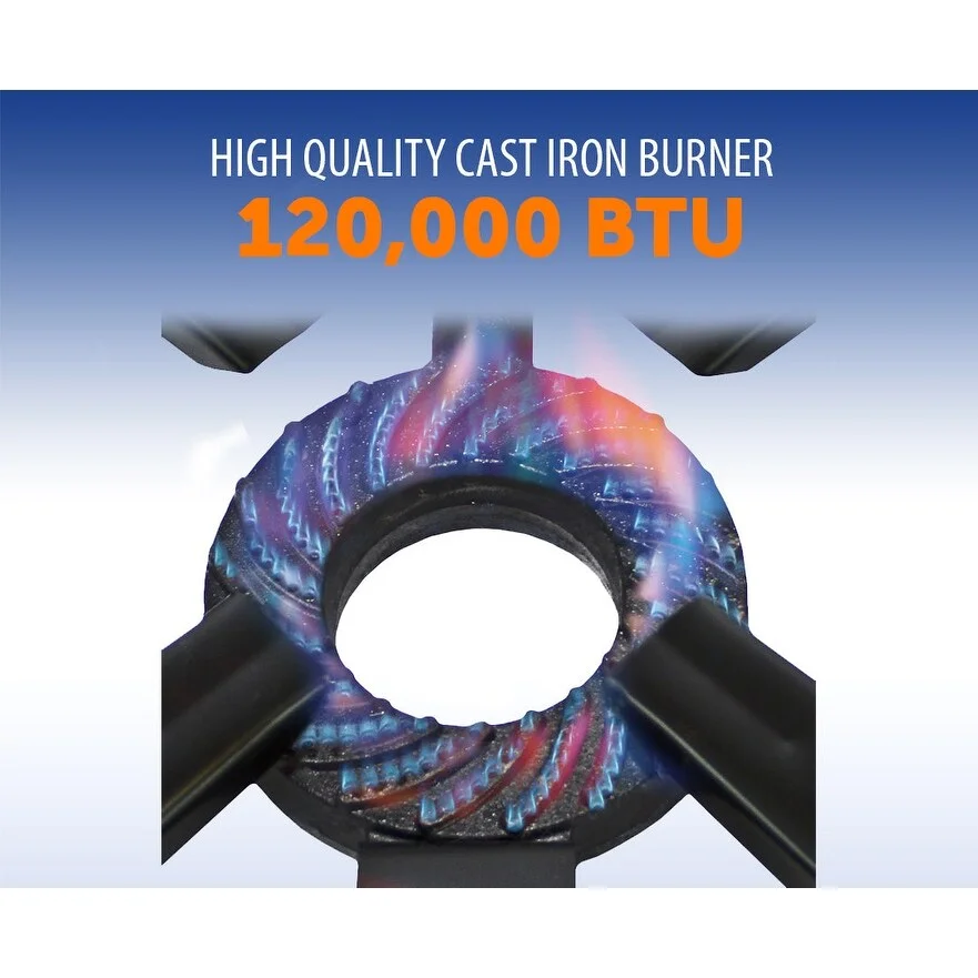 100,000 BTU, 0-20 PSI, Turkey Fryer Single Propane Burner Outdoor Cooker - Cheap Fitting