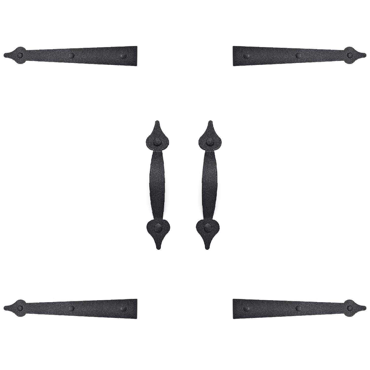 SANKINS garage door magnetic decorative hardware carriage accents faux hinges handle kit curb appeal decor,color black - Cheap Fitting