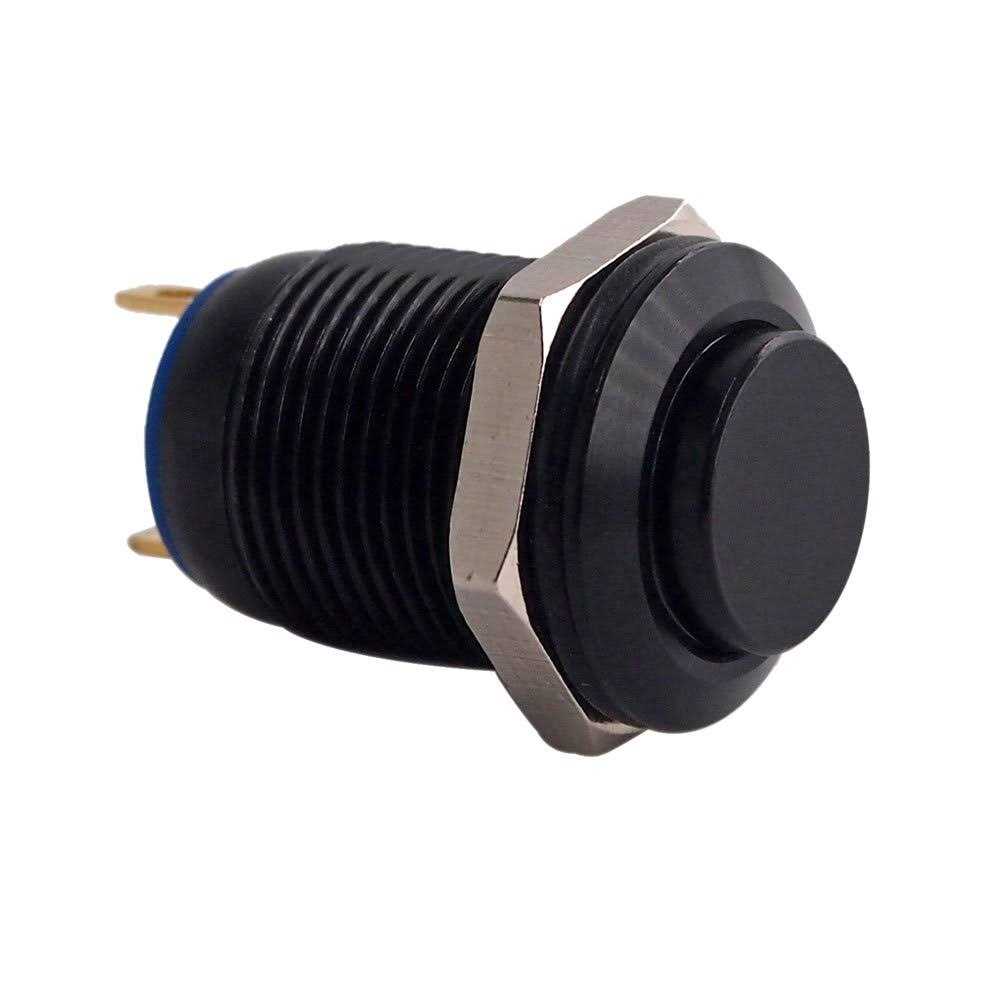 Momentary Push Button Switch URTONE UR125 1NO SPST DC/AC 36V 2A Aluminum Alloy Metal Shell Suitable for 12mm 1/2 Mounting Hole - Cheap Fitting