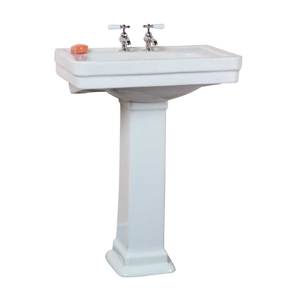 Barclay 3-648WH Sussex Vitreous China Rectangular Pedestal Bathroom Sink with Overflow Faucet Mount: 8 Centers, Sink Finish: White, Size: 34.5 H x - Cheap Fitting