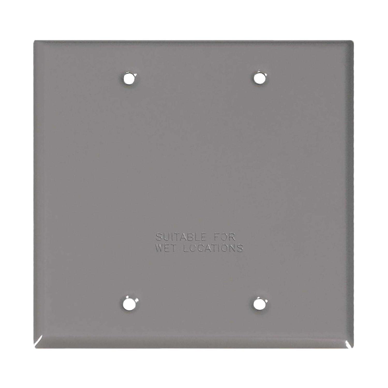 Sigma 2-gang Gray Weatherproof Blank Cover - Cheap Fitting