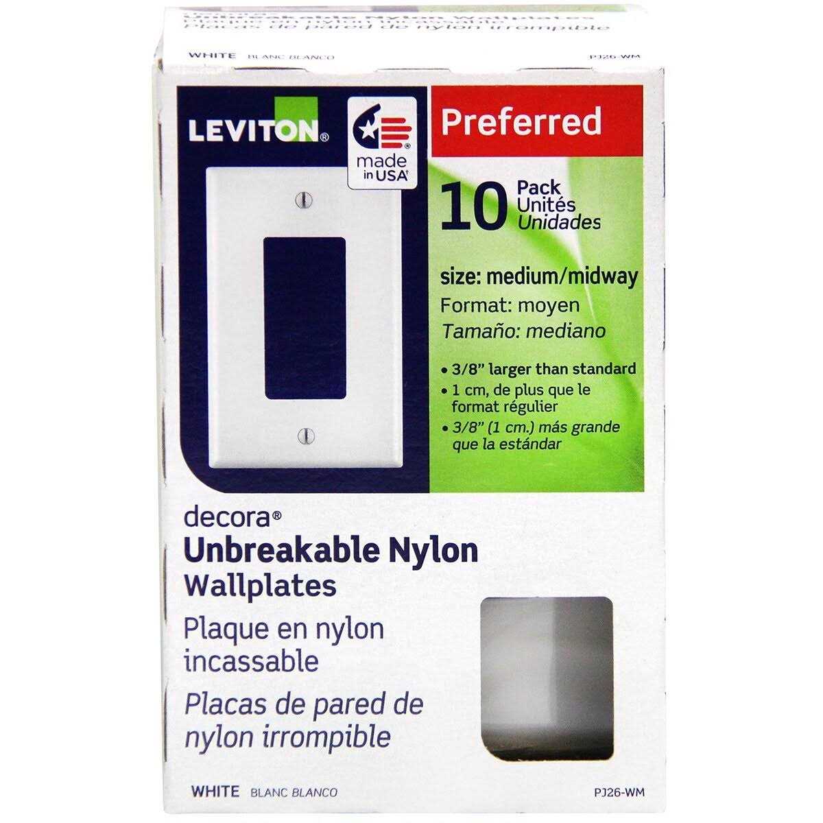 Leviton Decora 1-Gang Midway Nylon Wall Plate M52-0PJ26-0WM - Cheap Fitting