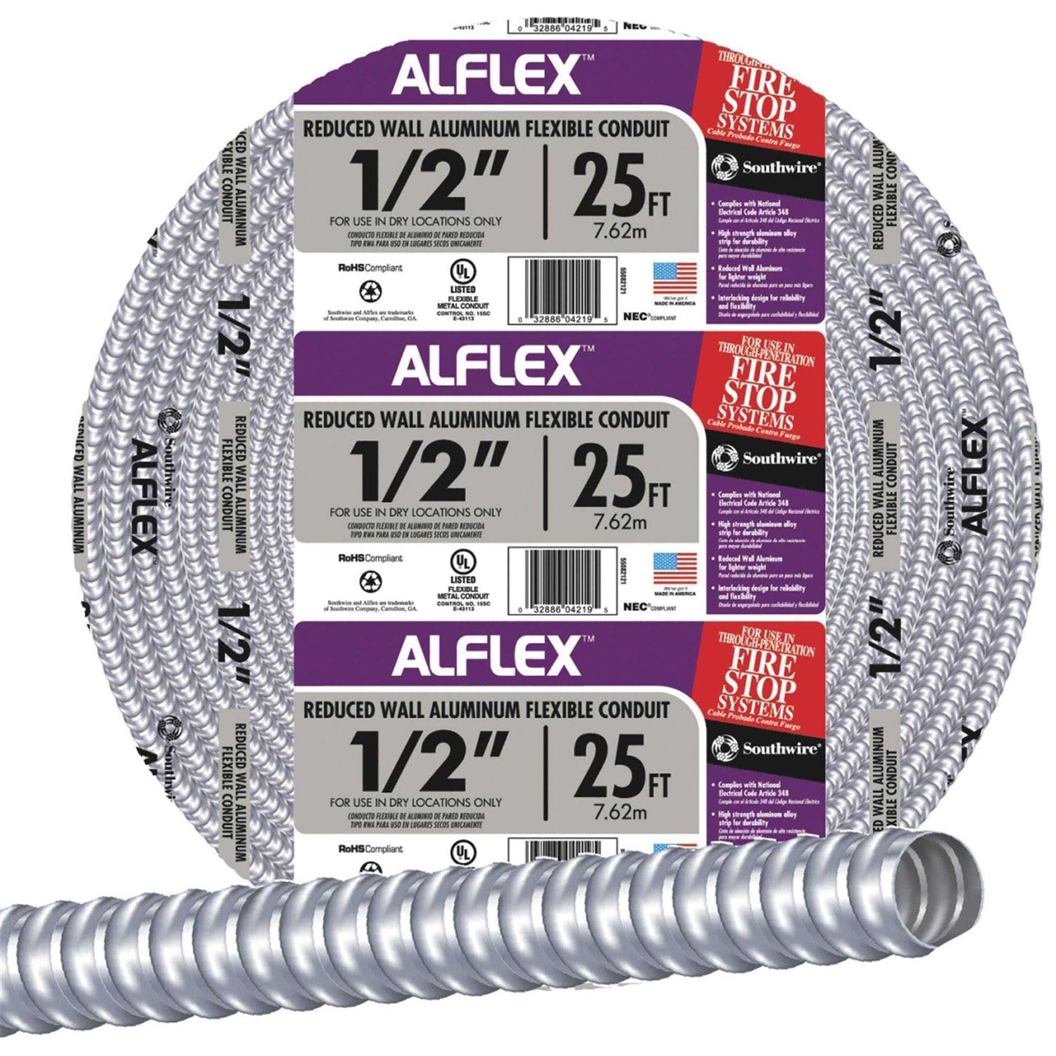 Southwire Alflex 55082121 Flexible Conduit - Cheap Fitting