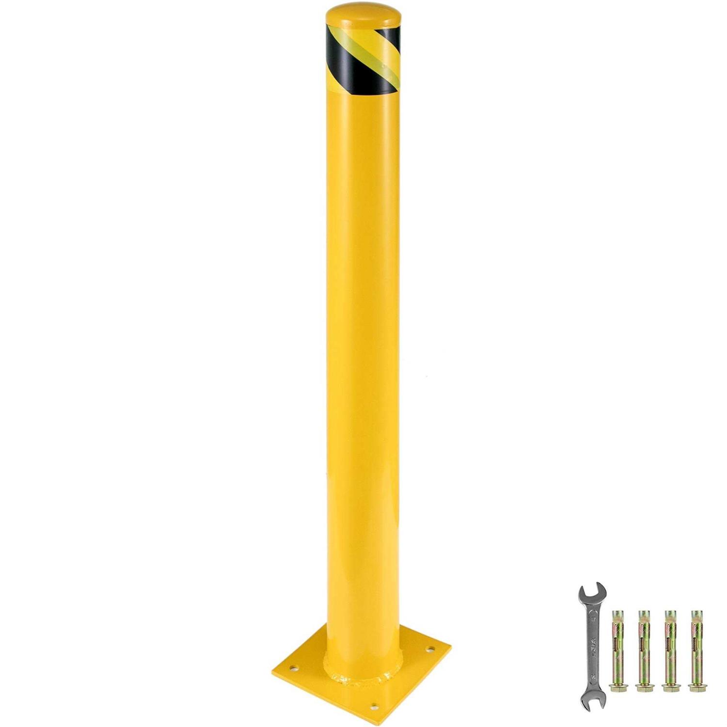 VEVOR Safety Bollard Safety Barrier Bollard OD Height Yellow Pipe Steel Safety Barrier - Cheap Fitting