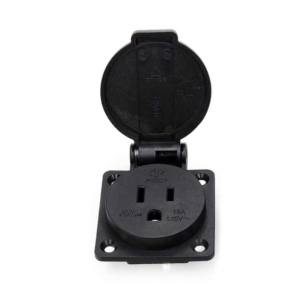 QYAJS us standard water-proof power outlet 3-hole socket ac 15a 125v panel mount dust-proof industrial electrical female plug power - Cheap Fitting