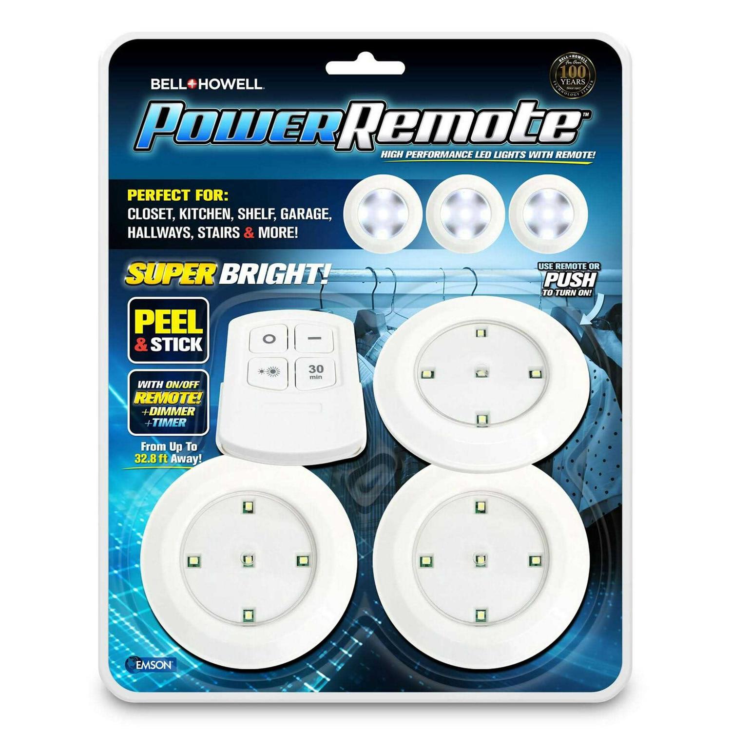 As Seen On TV White Power Remote & LED Lights Set - Cheap Fitting